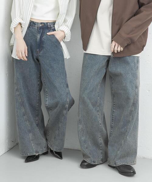 URBAN RESEARCH　かぐれ　ワイドデニムパンツ SENSE OF PLACE by URBAN RESEARCH ワイドパンツ ジーンズ 「ユニ
