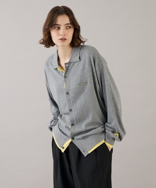 ONCILY（オンシェリー） シャツ LAYERED COLOR KNIT SHIRT CARDIGAN