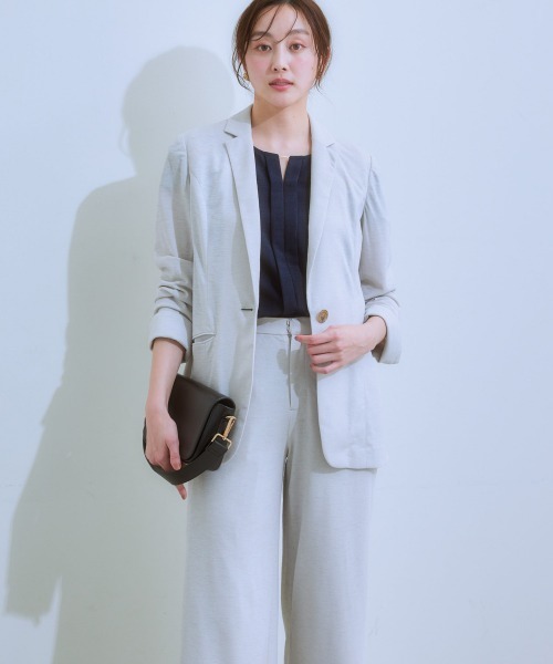 「7days Life Styling」 テーラードジャケット L グレイッシュベージュ レディース_画像3