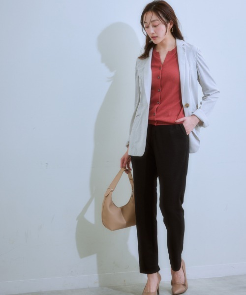 「7days Life Styling」 テーラードジャケット L グレイッシュベージュ レディース_画像8