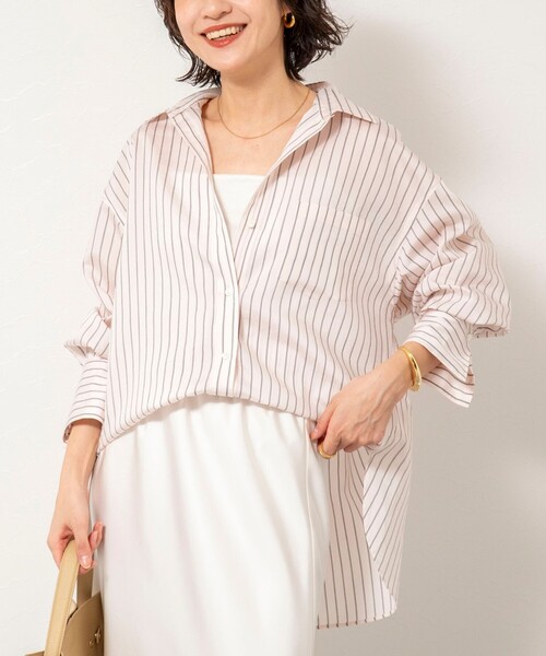 ノーリーズソフィー 25SS タンブラーストライプ3WAYシャツ 長袖 38 ノーリーズソフィー NOLLEY'S sophi タンブラーストライプ3WAYシャツ