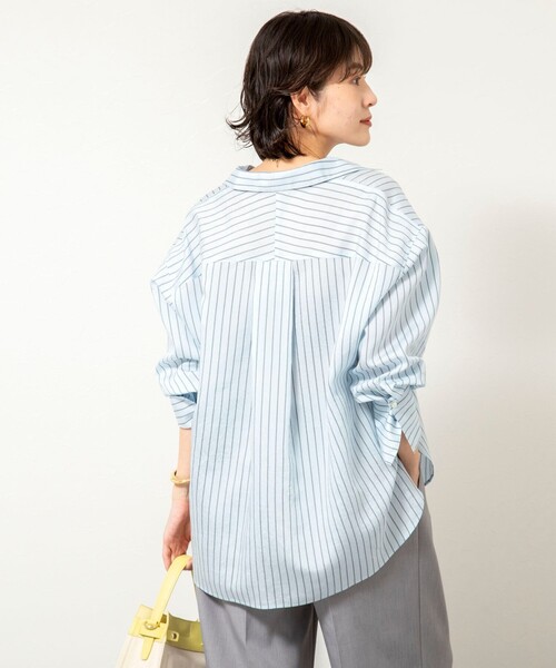 ノーリーズソフィー 25SS タンブラーストライプ3WAYシャツ 長袖 38 ノーリーズソフィー NOLLEY'S sophi タンブラーストライプ3WAYシャツ