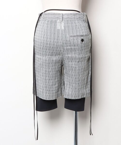 「iRENE」 Embroidery JQD Stripe Track Shorts ショートパンツ 34 グレー レディース_画像2