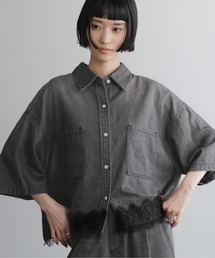 LOWRYS FARM（ローリーズファーム） ブラウス シャツ レースデニム