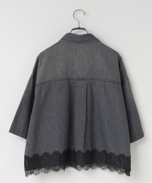 ブラウス シャツ レースデニムシャツ　684917 レディースの画像