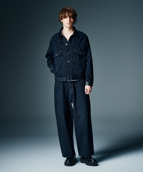 glamb インディゴデニムジャケット　セットアップ　2024SUMMER glamb（グラム） デニムジャケット gジャン Leather Combination Denim