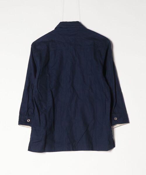「SHIPS JET BLUE」 7分袖シャツ SMALL ネイビー メンズ_画像2
