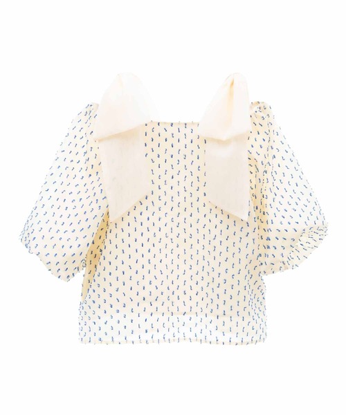 「31 Sons de mode」 半袖ブラウス フリー ブルー レディース_画像9