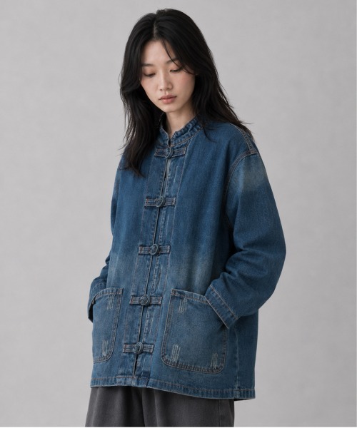 mother カンフーデニムジャケット DEPT チャイナボタン デニムジャケット gジャン KUNG-FU SHIRT カンフーシャツ チャイナ