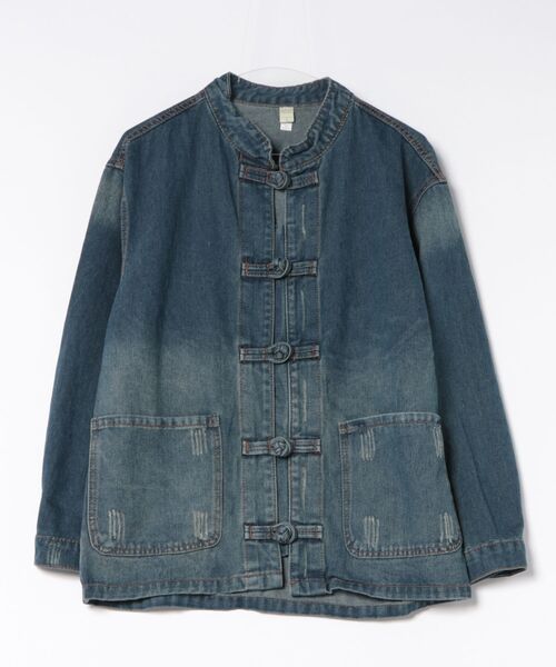 mother カンフーデニムジャケット DEPT チャイナボタン デニムジャケット gジャン KUNG-FU SHIRT カンフーシャツ チャイナ