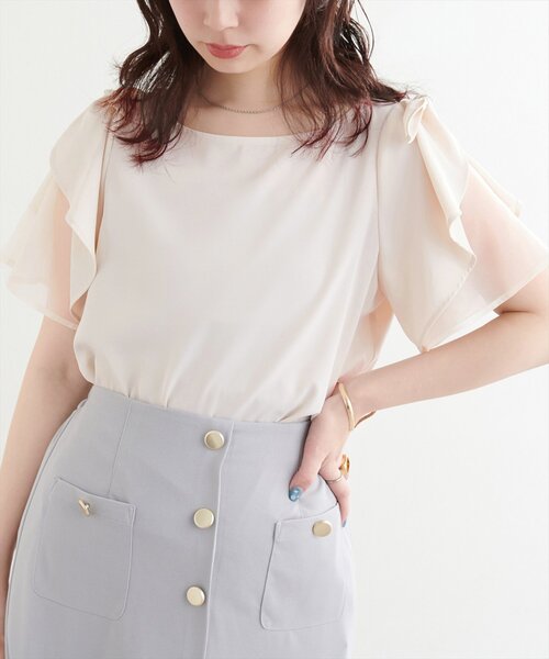 「natural couture」 半袖ブラウス FREE オフホワイト レディース_画像3