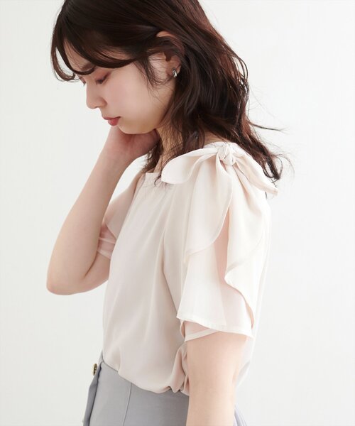 「natural couture」 半袖ブラウス FREE オフホワイト レディース_画像4
