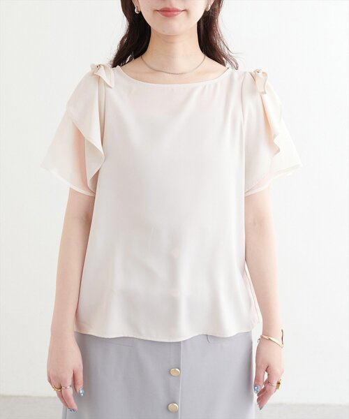 「natural couture」 半袖ブラウス FREE オフホワイト レディース_画像6