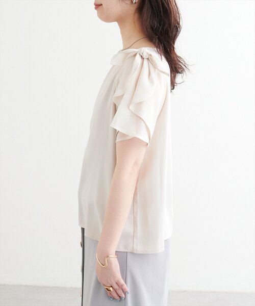 「natural couture」 半袖ブラウス FREE オフホワイト レディース_画像7