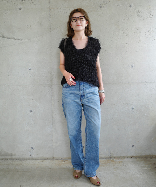 spick&span ニットベスト Spick＆Span（スピック アンド スパン） ベスト ジレ フェザーヤーン