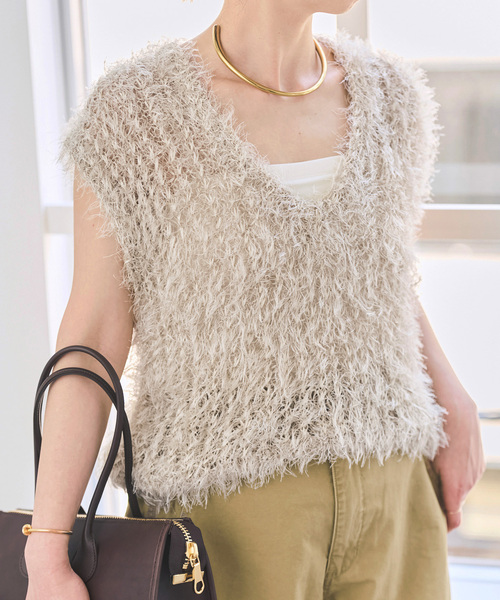 Spick＆Span（スピック アンド スパン） ベスト ジレ フェザーヤーン