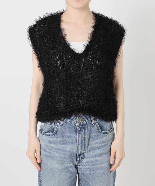 spick&span ニットベスト Spick＆Span（スピック アンド スパン） ベスト ジレ フェザーヤーン