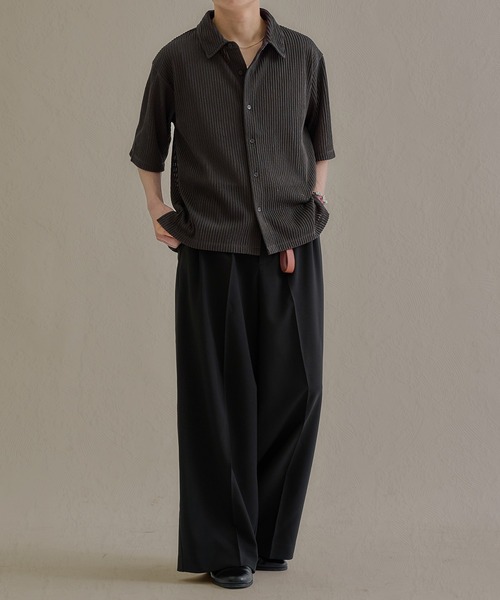 epnok ワイドパンツ スラックス 2タックサマーワイドストレートバギー