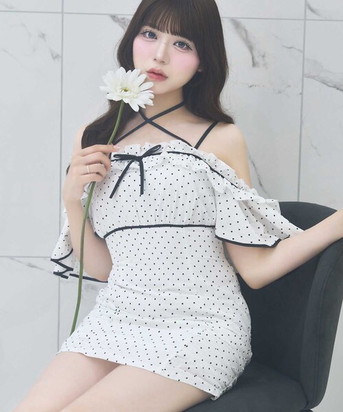 Belle Charme ワンピース 半袖 「Belle Charme」Frill Offshoulder