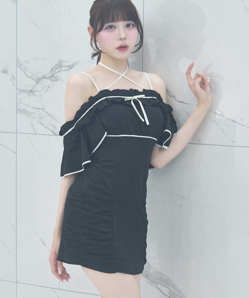 Belle Charme ワンピース 半袖 「Belle Charme」Frill Offshoulder