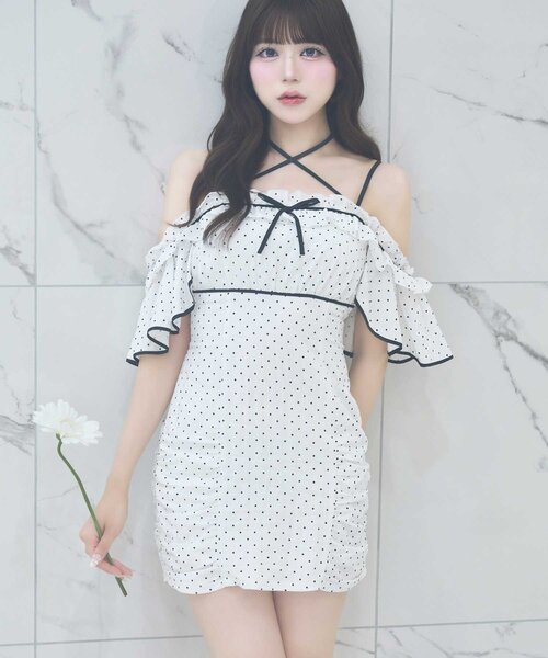 Belle Charme ワンピース 半袖 「Belle Charme」Frill Offshoulder