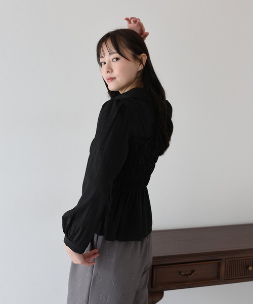 「BLUEEAST」 長袖ブラウス MEDIUM ブラック レディース_画像3
