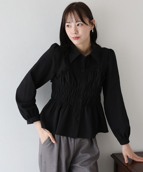 「BLUEEAST」 長袖ブラウス MEDIUM ブラック レディース_画像5