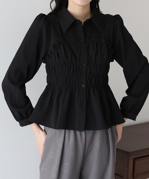 「BLUEEAST」 長袖ブラウス MEDIUM ブラック レディース_画像6