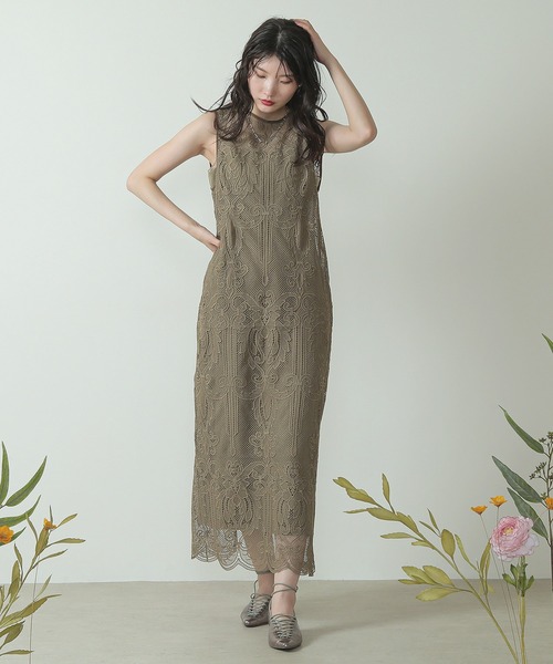 「Kana」 コンビワンピース M ベージュ レディース_画像5