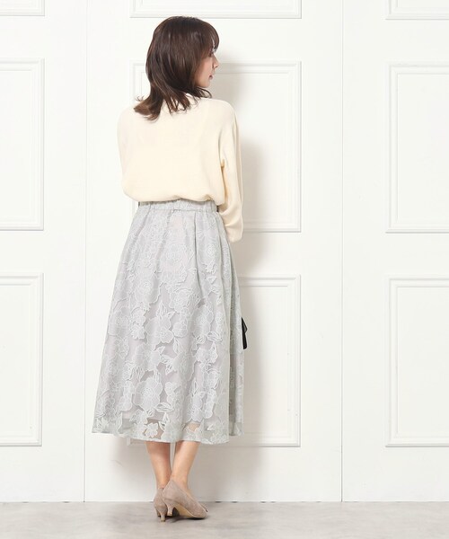 「couture brooch」 フレアスカート 36 グレー レディース_画像4