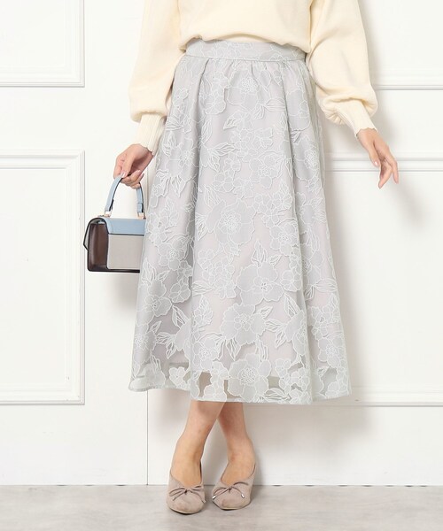 「couture brooch」 フレアスカート 36 グレー レディース_画像5