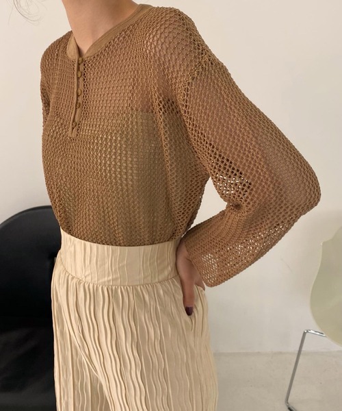 ニット/セーター lawgy sleeve button knit lawgy（ラウジー）の「bi color sleeve button knit（ニット/セーター