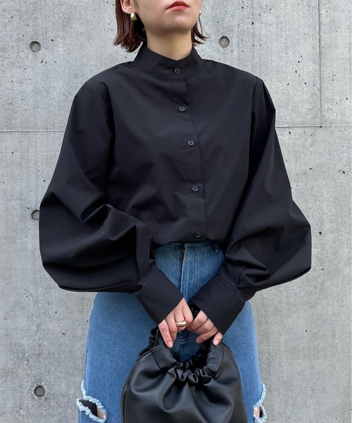 シャツ/ブラウス(長袖/七分) rosary moon/balloon sleeve leotard BLACK Shop MMMartina Shirt with free shipping from Mos Mosh