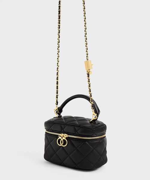 Charles&Keith 2way mini bag ショルダーバッグ＊ミニ キルト ツーウェイジップミニバッグ / Quilted Two-Way Zip Mini