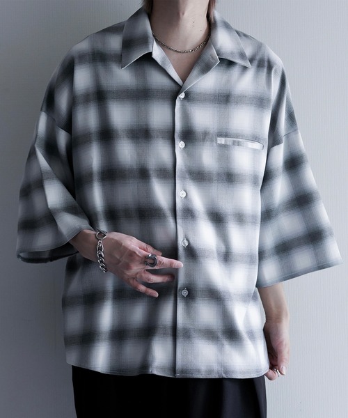 2wayデザイン　オシャレシャツ CLEL（クレイル） シャツ 「CLEL」Wool-like 2-way Design Shirt
