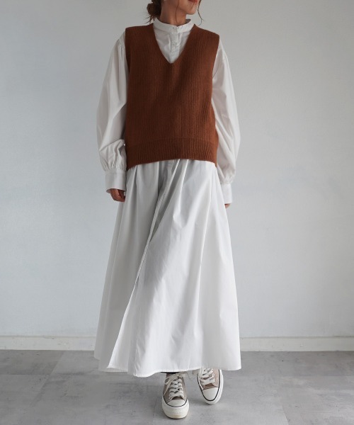 Rashik シャツワンピース ウエストギャザーシャツワンピース