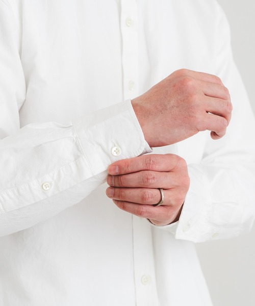 Y’s for living 綿 麻 切替 ホワイト シャツ 洗える 近年モデル Y's for living +fabric furnishings(ワイズフォーリビング