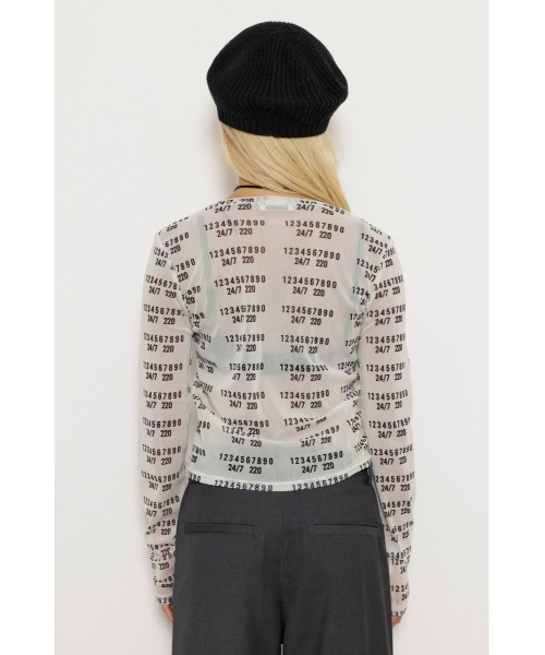 LAGUA GEM tシャツ NUMBER PRINT SHEER トップス レディース