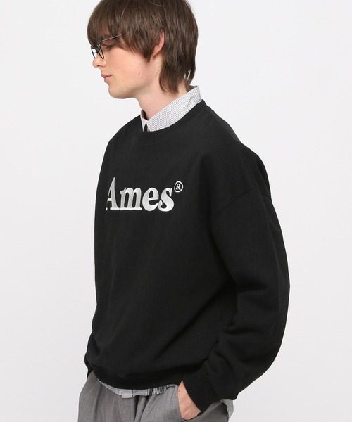 Ames ネイビー ロゴスウェット A'GEM/9 × .kom 『AMESWORLDWIDE/アメスワールドワイド』 BASIC