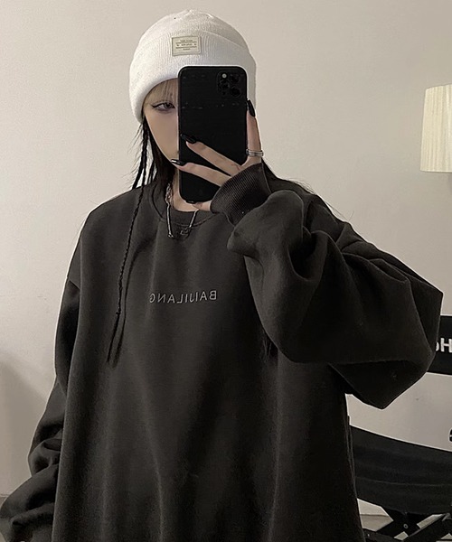 Ooooops print sweat (black) | Ooooops.