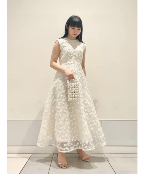 ワンピース 「LOULOU WILLOUGHBY」オーガン刺繍ワンピース レディース 