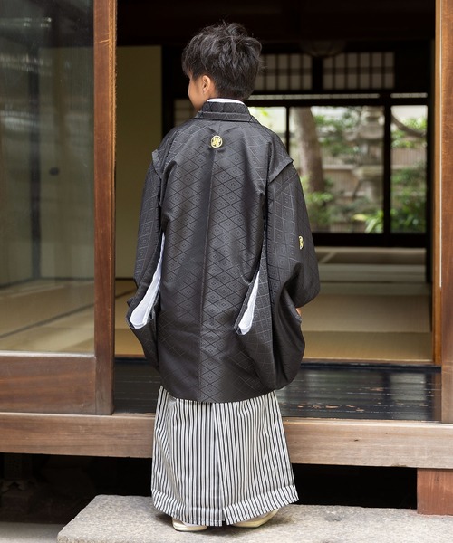 KIMONOMACHI 着物 ボーイズ 羽織袴セット 男の子 5歳 7歳 金刺繍紋入り