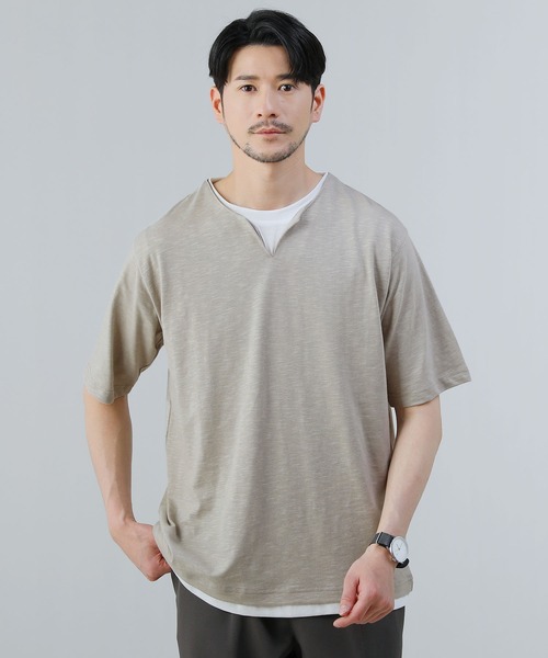 BP レイヤード 半袖Tシャツ 黒/白 1411-51P1552502.jpg?v=1744959959