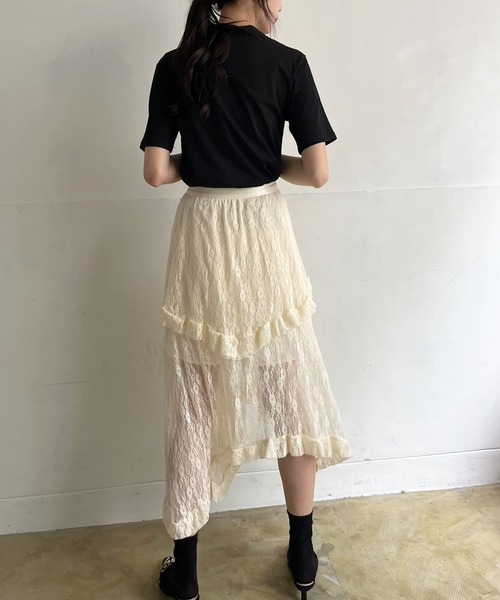 Jewelobe スカート イレヘムレースフリルスカート : ZOZOTOWN
