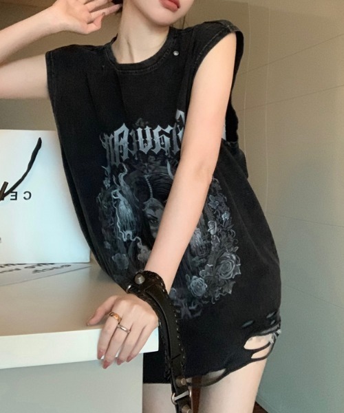 tシャツ プリーツノースリーブTee レディース Amazon | [WindTour] ノースリーブ Tシャツ レディース クルー