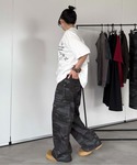 ワイドパンツ カーゴパンツ ファスナーポケット...の詳細画像5