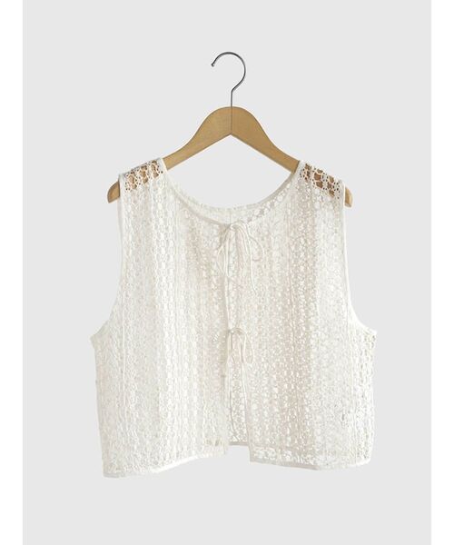 2way crochet ribbon gilet レディース