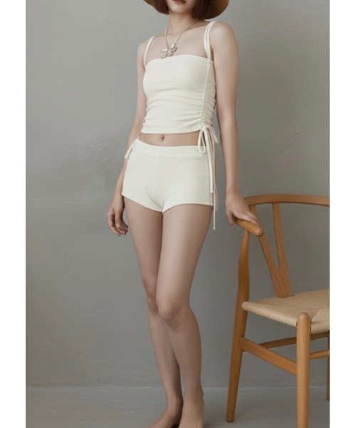 SALTMINT 水着 レースアップハイウエストタンニキ セットアップ 体型