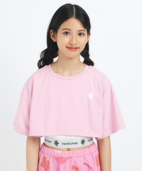 PINK-latte tシャツ 「るーつくコラボ」フェイクレイヤードT