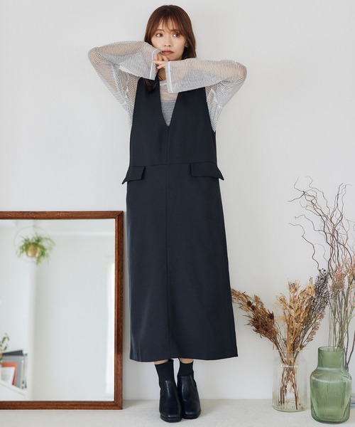 mysty woman（ミスティウーマン） tシャツ シアーボーダープルオーバー